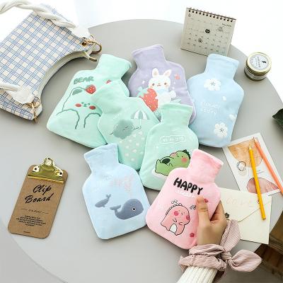 China Cute Wholesale Waterproof Rubber Bag Cover Warmer FLANNEL Winter Product Hand PVC Water Bottles Warmer Rubber for sale