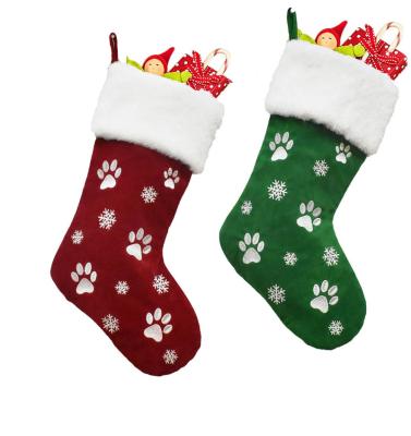 China Christmas Gnomes Plush Dolls Holding Lovely Snow Milu Deer Footprints Socks Gift Bag Embroidery Christmas Decorations Christmas Socks Tree Faceless Hanging Gift Bag for sale