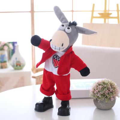 China Cute Touch Sensitive Electric Rocking Head With Shaking Donkey Plush Singing&Dancing Toy for sale