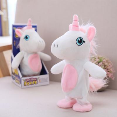 China Cute Touch Sensitive Electric Toy Unicorn Toy Sound Record Unicorn Kids Baby Soft Animal Birthday Gifts Kawaii Walking&Talking for sale