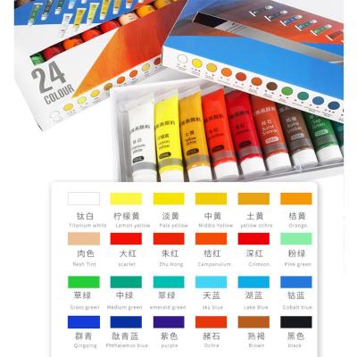 China Professional 12/24 Colors Acrylic Paints 15ml Tubes Drawing Paint Dye Hand Painted For Kids DIY Artist 15ml for sale