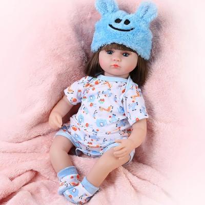 China NEW 42CM Reborn Baby Doll Lifelike Newborn Doll Toy For Girls Toddler Blue 17 Inch Baby Eyes Reborn Birthday Gift GBJ0029 for sale