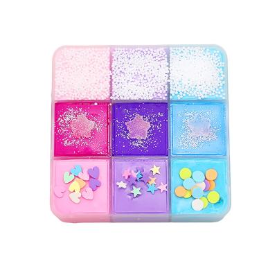 China Diy Toy Slime To Fluffy Slime Kids Candy Mix Mud Cotton Silicone 9 Color Cloud Soft And Non-sticky Supplies Toys Soft Clay for sale