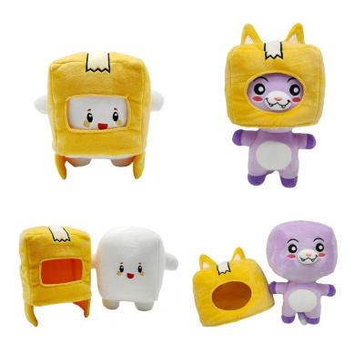 China Lankybox Plush Soft Toy Removable Cartoon Robot Children's Gift Turned Into A Doll Girl Bed Pillow Toy for sale