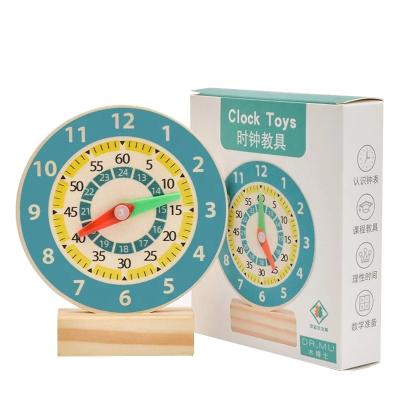 China Kids Wooden Montessori Clock Toys Time Learning Teaching Aid Educational Toys For Children Primary School Smart Board Toy GBJ0013 for sale