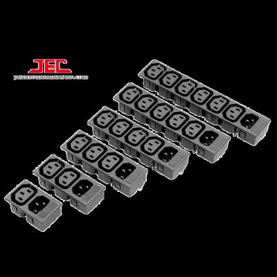 China Commercial/Industrial/Hospital/Outlet JEC Taiwan IEC 60320 General Purpose Single Gang C13 and C14 Inlet with Fuse Holder for UPS PDU Power AC Socket Multiple Socket Connector for sale