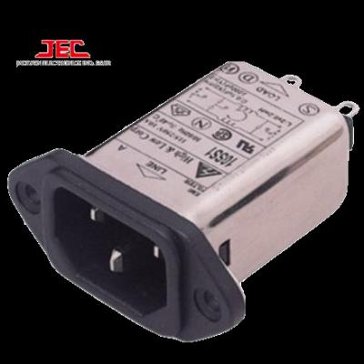 China JEC Taiwan EMI Filter C14 RFI Filter Power AC Low Pass Plug With RFI Fuse / Shield Holder Line Noise EMI for sale