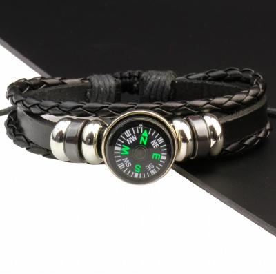 China FASHIONABLE leather strap length adjustable compass for wildness survival KIB031 for sale