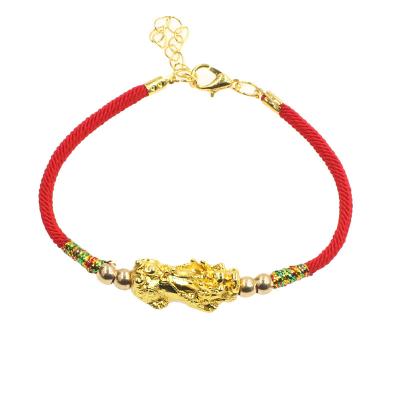 China FASHIONABLE Chinese Pixiu Bracelet Adjustable Length Knitting Red Line KIB033 for sale