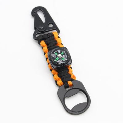 China Outdoor Outdoor Camp Rescue Rescue Compass Umbrella Rope Stainless Key Chain OB002 for sale