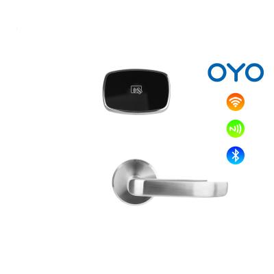 China OYO Hotel Card Door Lock Easy Installation RF Key Card Handle Door Lock Smart Rfid Electronic Hotel Lock with Management Software for sale