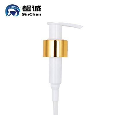 China Non Spill 24/410 Gold Silver UV Electroplate Plastic Dispenser Pump For Lotion Cream Bottle for sale