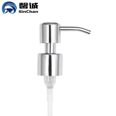 China Non Spill Metal Pump Dispenser 24/410mm Metal Pump Head Silver Metal Pump Lid for sale