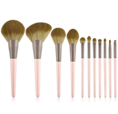 China Angular Blush 11Pcs Personalized Cosmetic Vegan Beauty Makeup Tools Synthetic Hair Foundation Makeup Brush Set High Premium for sale