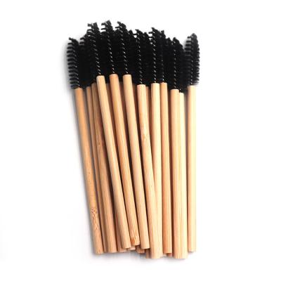 China Macara Mascara Magic Wands Brush For Disposable Eyelash Extension Purple Bamboo Eyelash Brush for sale