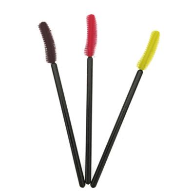 China Hot Sale Custom Customized Mascara Wands Color Curved Luxury Personalized Disposable Eyelash Brush Silicone For Eyelash Extension for sale