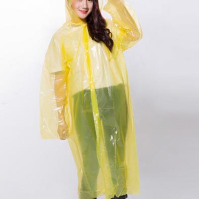 China Bachelor's Rainwear Raincoats No Sleeve Transparent Disposable Raincoat PE Printing Long Raincoat For Adults for sale