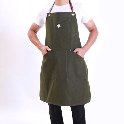 China Durable Custom Durable Cotton Restaurant Work Apron BBQ Kitchen Chef Apron for sale