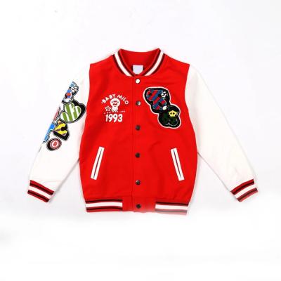 China Custom Printed Anti-wrinkle Cotton For Kids Letters Baseball Jacket for sale