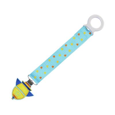 China Free Cute Pacifier Clip Cartoon BPA Baby Transfer Printing Pacifier Holder Thermal Clip for sale