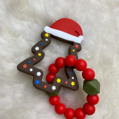 China Hot Selling China 100%Food Grade Silicone Teether Christmas Style Funny Baby Teether from Food Grade Silicone Hot Manufacturer BPA Free for sale