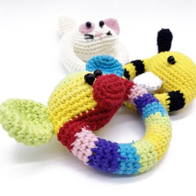 China New And Hot Selling Eco-friendly Beech Rattle Baby Wooden Hand Teether Wooden Ring for sale