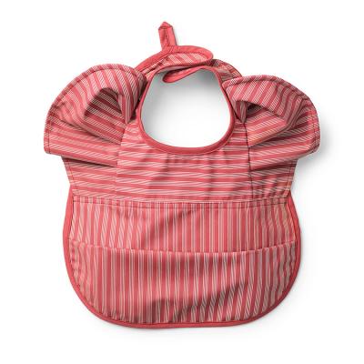 China Viable Wholesale Personalized Ruffle Baby Quick Dry Bib With Powder Pink for sale