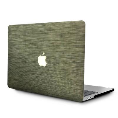 China Flaux Crocodile Grain Leather Bamboo Wooden Leather Case For Macbook Pro 13 2016 2020 A1706 A2289 for sale