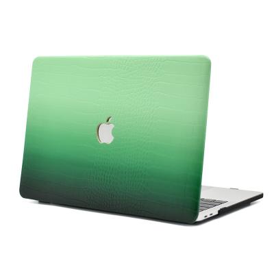 China High End Gradient Green Crocodile Flaux Leather Case For Macbook Air 13 A2337 A2179 A1932 for sale