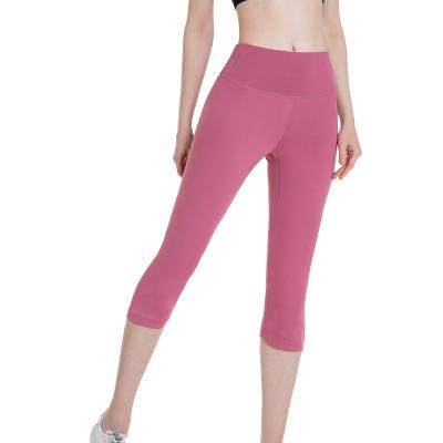 China Breathable Breathable Fashion High Quality Yoga Capri Girls Knee Length Sports Wear Yoga Pants Leggings For Workout for sale