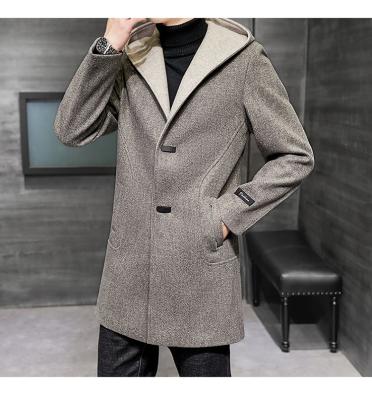 China Sustainable High Quality Custom Made Mens Blazer Coat Double Sided Gray Wool Pea Coat Herringbone Coat for sale