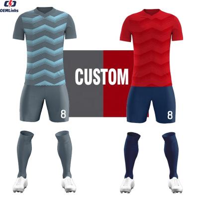 China Sets Wholesale 100% Polyester Soccer Set Soccer Jersey Football Team Wear Sublimation Soccer Set Uniform for sale