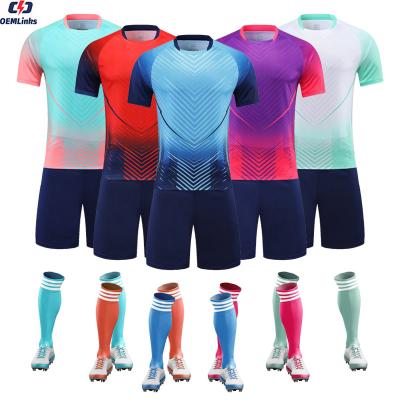 China Free Sample Good Quality Soccer Sets Wear Cheap Wholesale Soccer Jersey Set Mens Football Sports Wear for sale