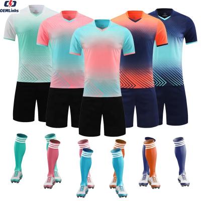 China Custom made good quality quick dry wear singlet sets football uniform sublimation soccer jersey football set for clubs for sale