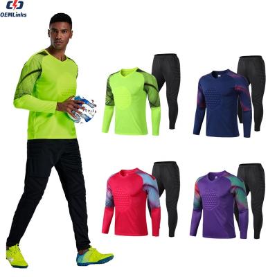 China Custom Sets Soccer Wear Long Sleeves Soccer Jersey Goalkeeper Uniform Soccer Goalkeeper Set Goalkeeper Uniform Kit for sale