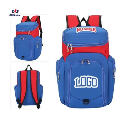 China Functional Custom Good Quality Logo Travel Roll Top Backpack Gym Sport Football Basketball Backpack Men for sale