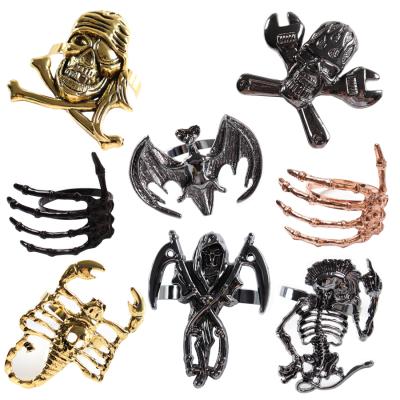 China Creative Stored Napkin Ring Table Accessories Halloween Bat Skull for Banquet Party Dinner Luxury Metal Napkin Skeleton Bucket Holder for sale