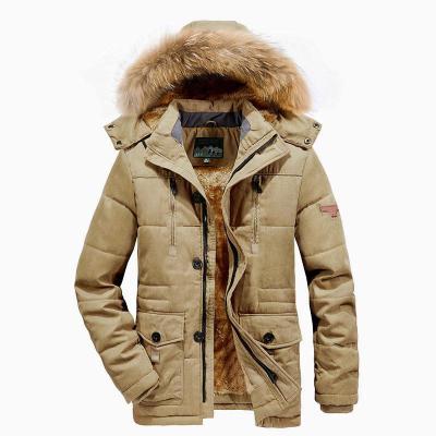 China Anti-Wrinkle Best Selling Men Long Sleeve Hooded Removable Sherpa Winter Striped Parka Overcoat Men Long Jacket Coats for sale