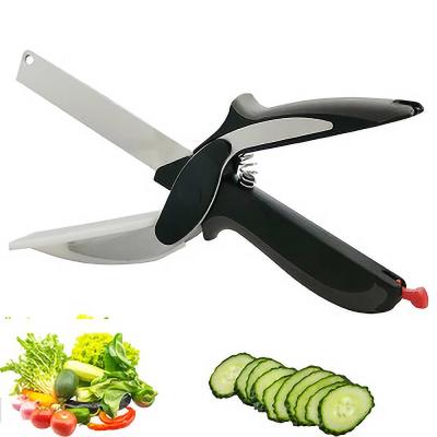 China Kitchen Tableware 6 in 1 Smart Food Cutter Stainless Steel Smart Scissors for Cutting Fruit Vegetable Meat for sale