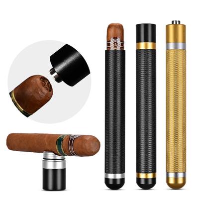 China 3-in-1 Storage Portable Aluminum Premium Cigar Tube Smell Proof Waterproof Cigarillos Protect Cigar Holder Digging Tool for sale