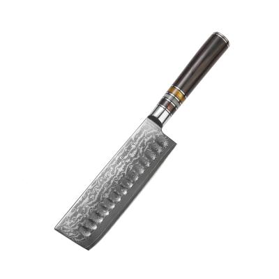 China Professional Disposable Pakka Resin Handle 8 Inch 67 Layers Japanese VG10 Damascus Nakiri Knife for sale