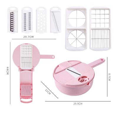 China Sustainable Multifunctional Round Vegetable Cutter With 6 Blades Slicer For Home And Kitchen for sale