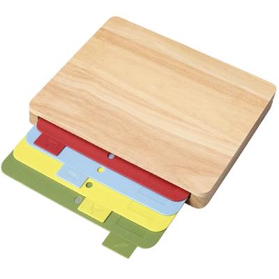 China Disposable Multifunctional Non-Skid 5 in 1 Plastic and Wooden Cutting Board Set for Home Use for sale