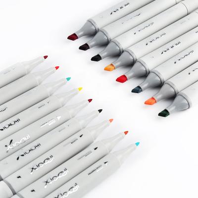 China Custom 168 Office Logo Art Marker Pen Dual End Coloring Marker For Good Blending for sale