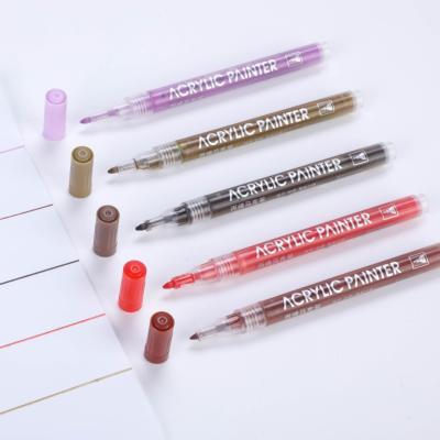 China School Wholesale Multi Colors Marker Pen 12 Colors Acrylic Paint Markers For DIY for sale