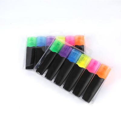 China office & Eco-friendly Promotional Plastic School Markers Marker Highlighter Bar Fluorescent Pen for sale