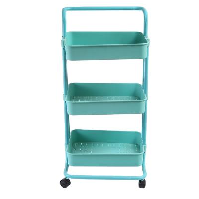 China 2021 most popular 3 tier storage organizer stocked utility rack on wheels for for sale