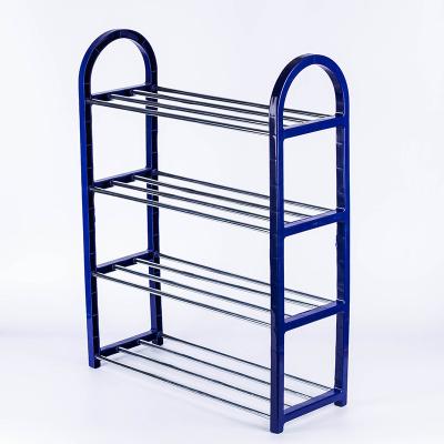 China Modern New Arrival 4 Tier Convertible Metal Compact Mounted Furniture Shoe Rack for sale