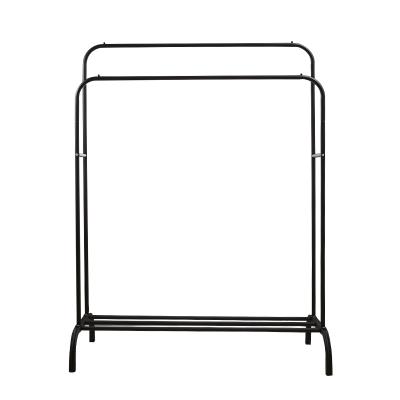 China Outstanding Quality Black Stocked Metal Two Pole Drying Hanger Rack for sale