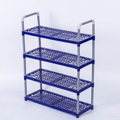 China Durable Modern Portable Space Saving Shoe Rack Simple Design Multilayer Plastic Folding Shoe Rack for sale